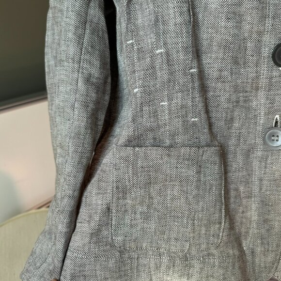 Jones New York 100% Linen Loose Blouse Blazer Coastal Grandma Summer Sz 12 - 1H - Picture 4 of 6